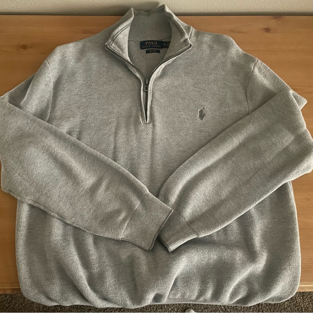Like New Men’s Polo Ralph Lauren – cotton half-zip sweater. Size XL